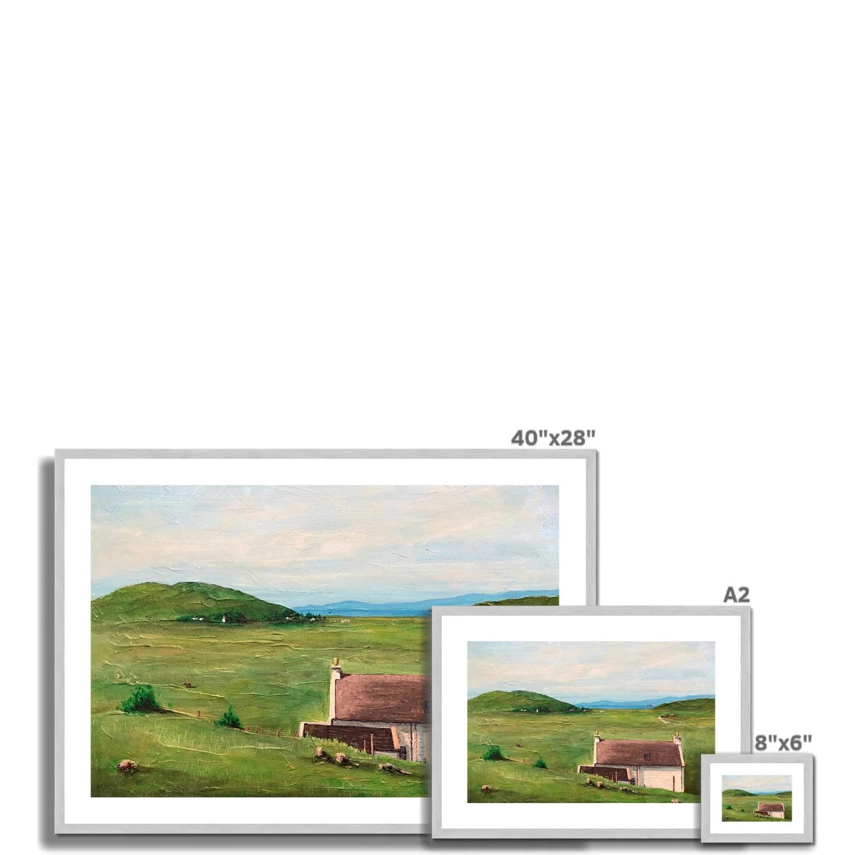A Skye Cottage Antique Framed & Mounted Print - Art Gallery Scotland Worldwide Shipping Scottish Landscape Paintings and Prints by Artist
