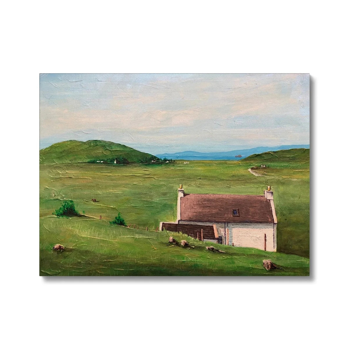 A Skye Cottage Canvas - Art Gallery Scotland Worldwide Shipping Scottish Landscape Paintings and Prints by Artist Hunter