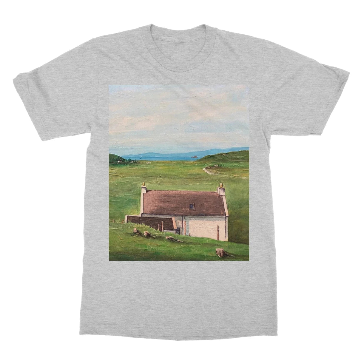 A Skye Cottage Softstyle T-shirt - Art Gallery Scotland Worldwide Shipping Scottish Landscape Paintings and Prints