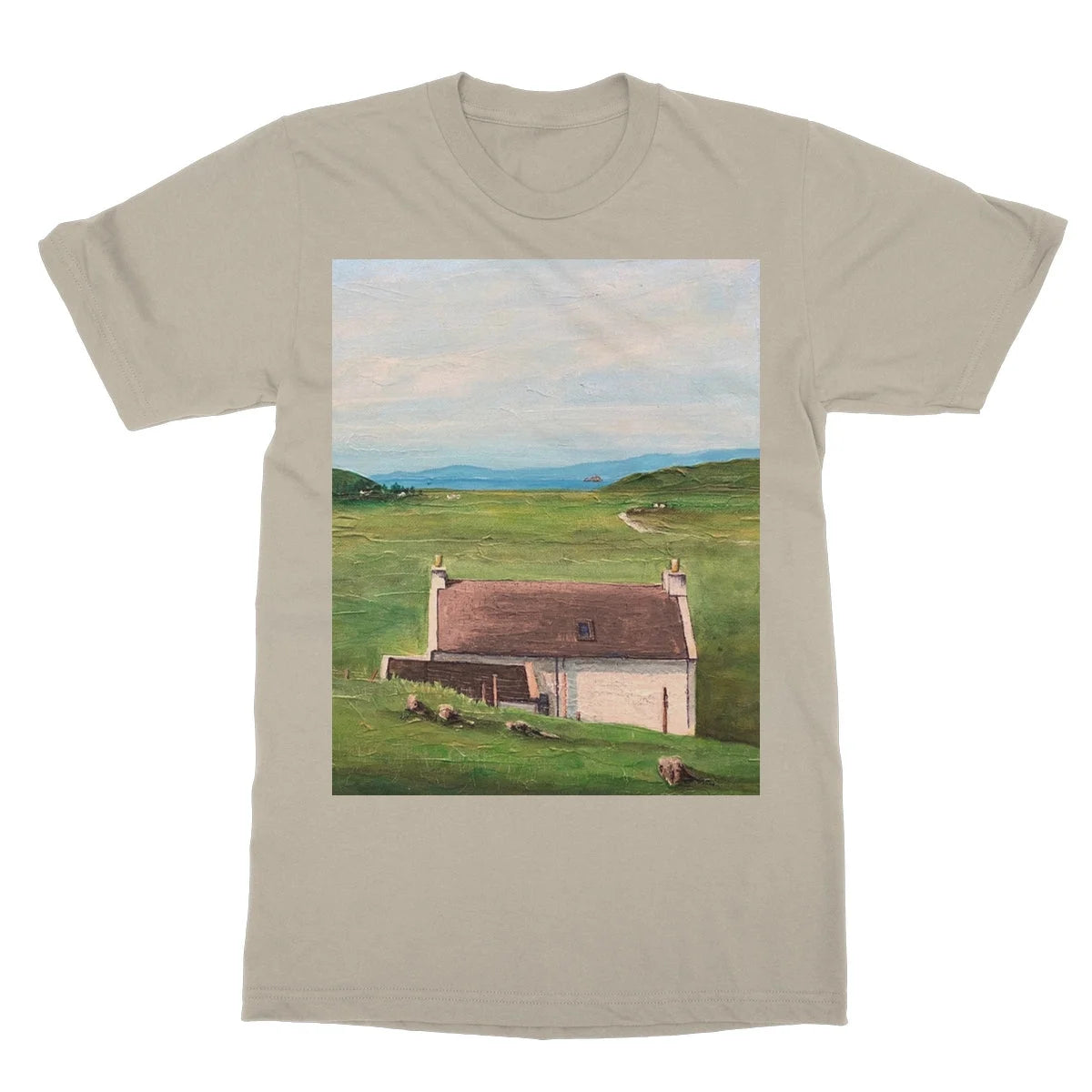 A Skye Cottage Softstyle T-shirt - Art Gallery Scotland Worldwide Shipping Scottish Landscape Paintings and Prints