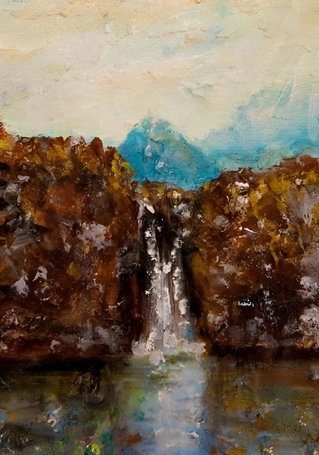 Skye Fairy Pools - Art Gallery Scotland Worldwide Shipping Impressionistic Waterfall Landscape Kevin Hunter Portfolio Giclee Prints