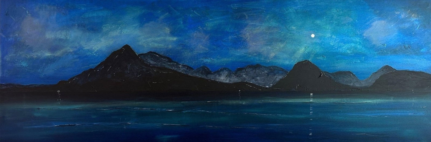 Skye Prussian Twilight Original Scottish Landscape Painting