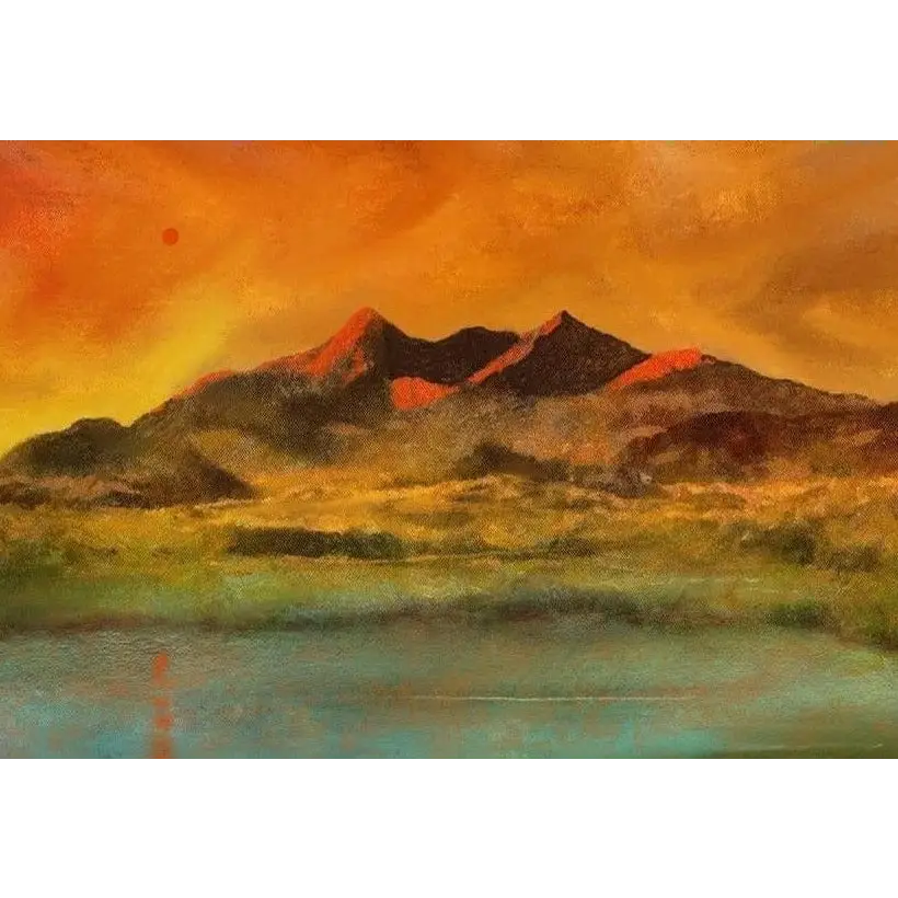 Skye Red Moon Cuillin Art Prints