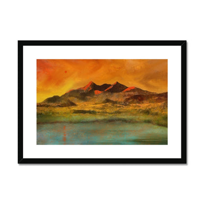 Skye Red Moon Cuillin Painting | Framed &amp; Mounted Prints From Scotland