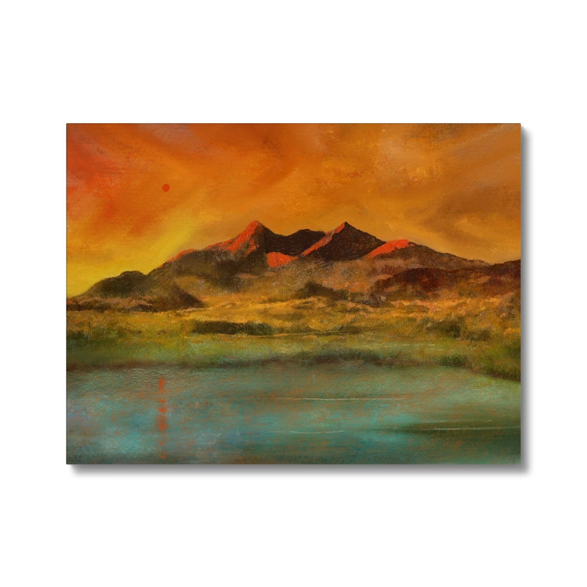 Skye Red Moon Cuillin Painting | Canvas From Scotland