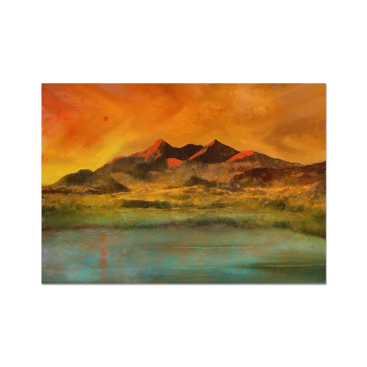 Skye Red Moon Cuillin Painting | Fine Art Prints From Scotland