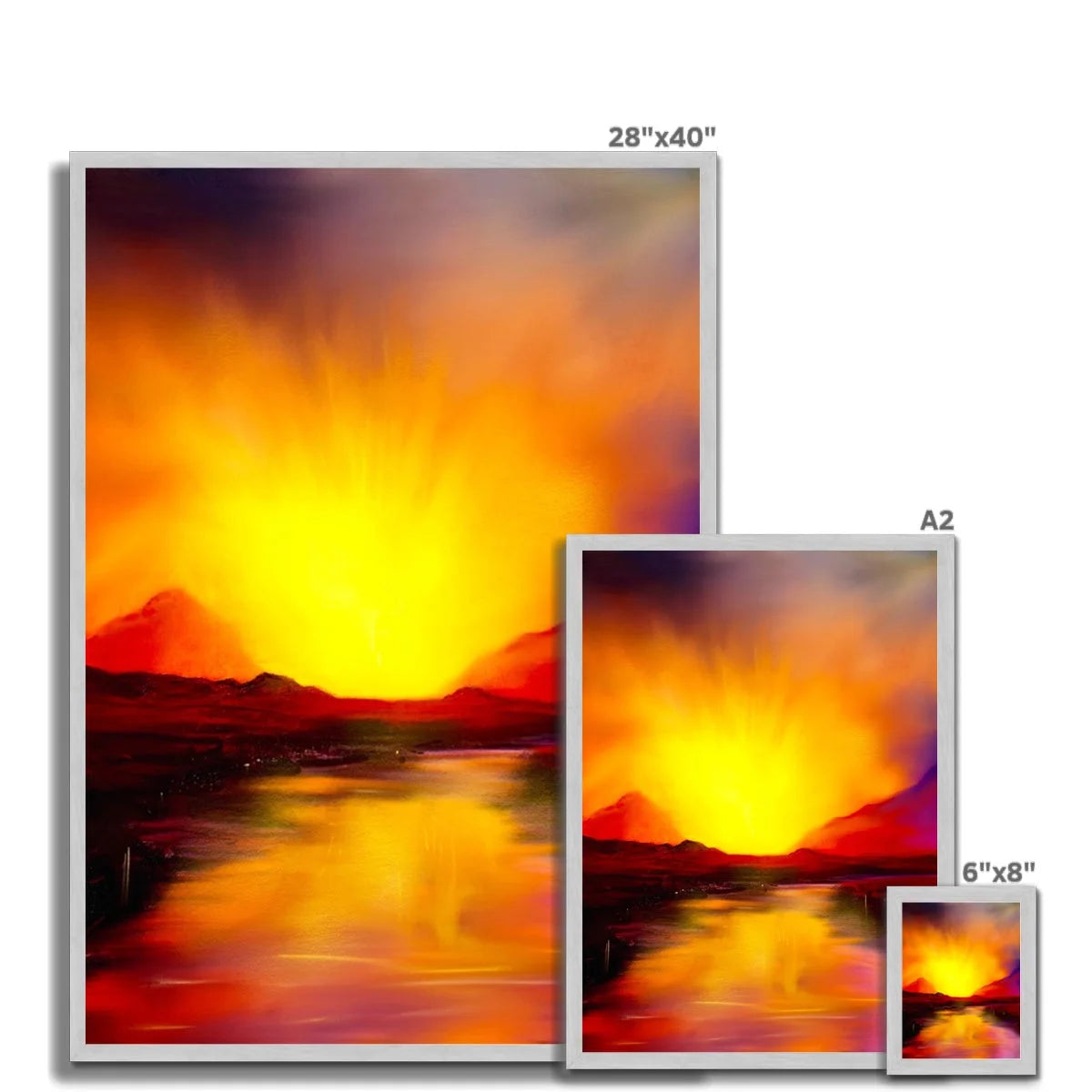 Skye Sunset Antique Framed Print - Art Gallery Scotland Worldwide Shipping Scottish Landscape Paintings and Prints by Artist Hunter