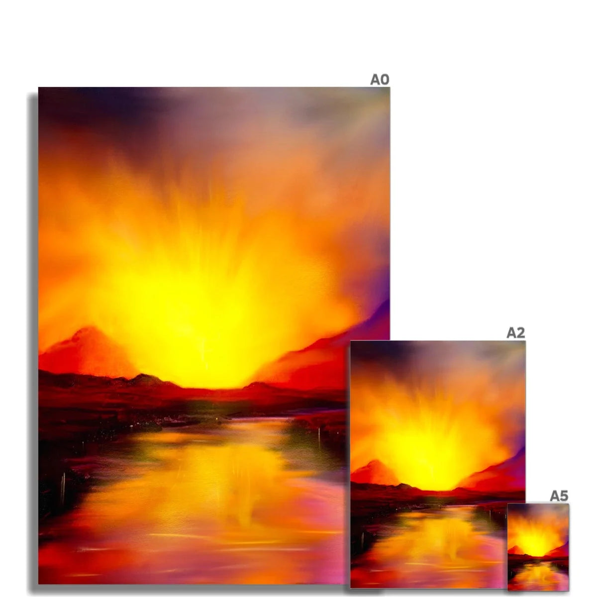 Skye Sunset Fine Art Print - Gallery Scotland Worldwide Shipping Scottish Landscape Paintings and Prints by Artist Hunter
