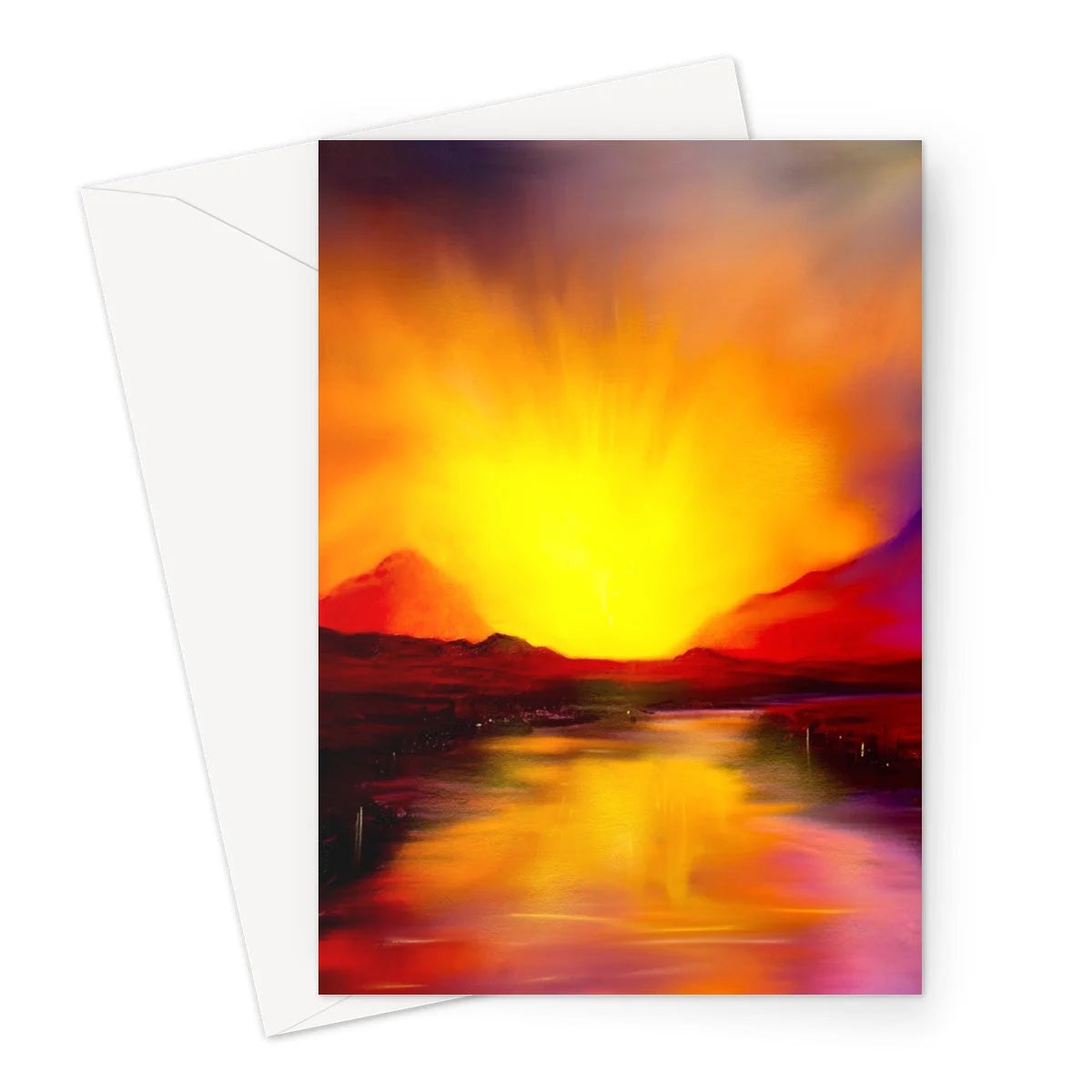 Skye Sunset Greeting Card - Art Gallery Scotland Worldwide Shipping Scottish Landscape Paintings and Prints