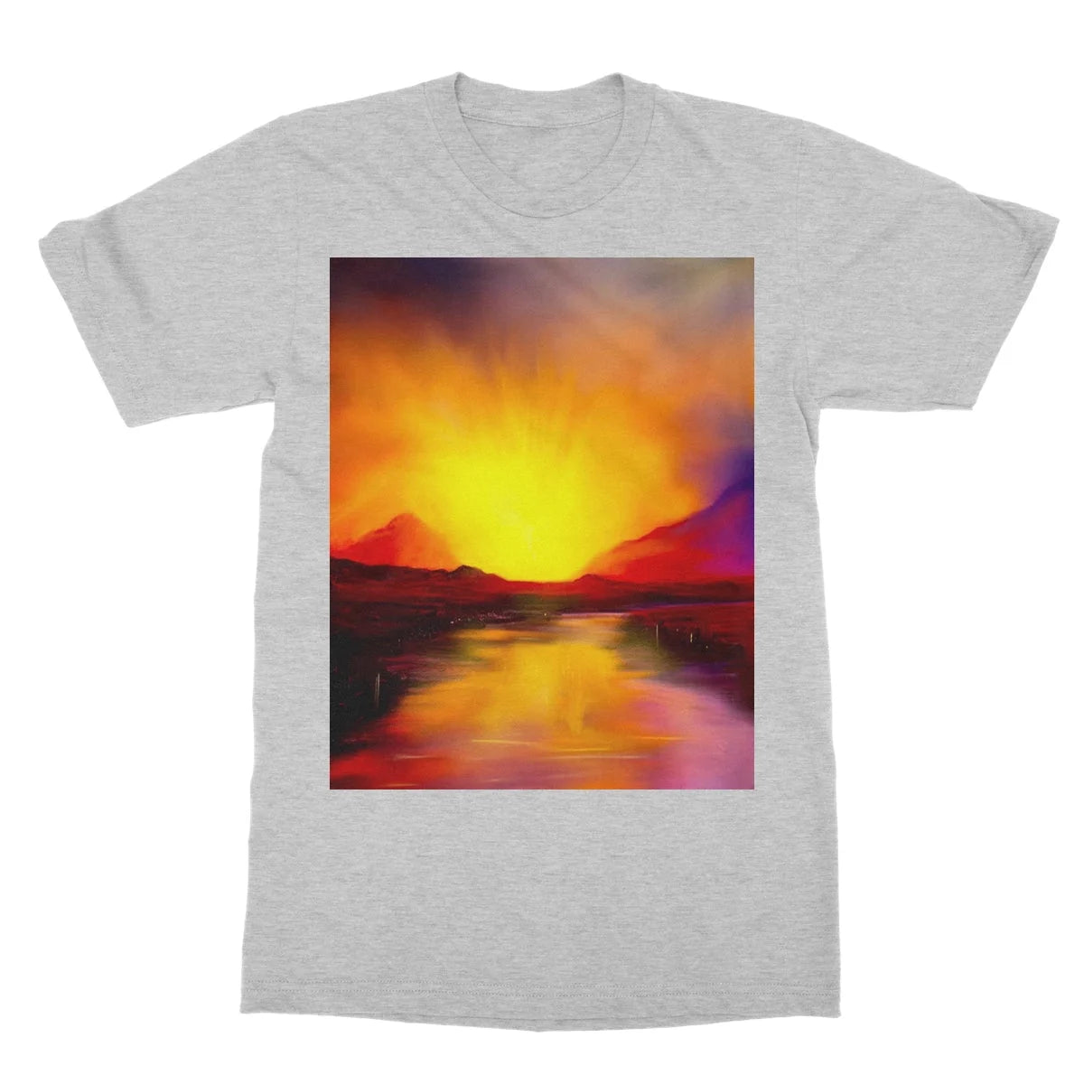Skye Sunset Softstyle T-shirt - Art Gallery Scotland Worldwide Shipping Scottish Landscape Paintings and Prints