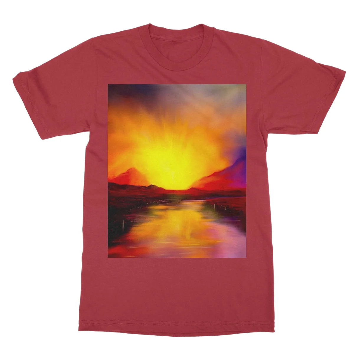Skye Sunset Softstyle T-shirt - Art Gallery Scotland Worldwide Shipping Scottish Landscape Paintings and Prints