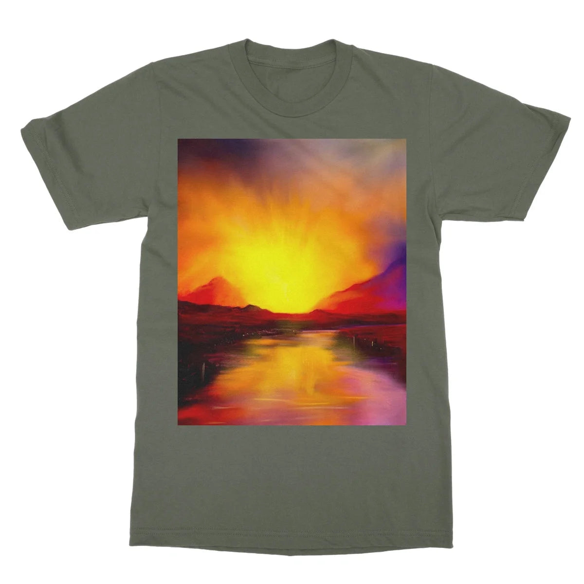 Skye Sunset Softstyle T-shirt - Art Gallery Scotland Worldwide Shipping Scottish Landscape Paintings and Prints