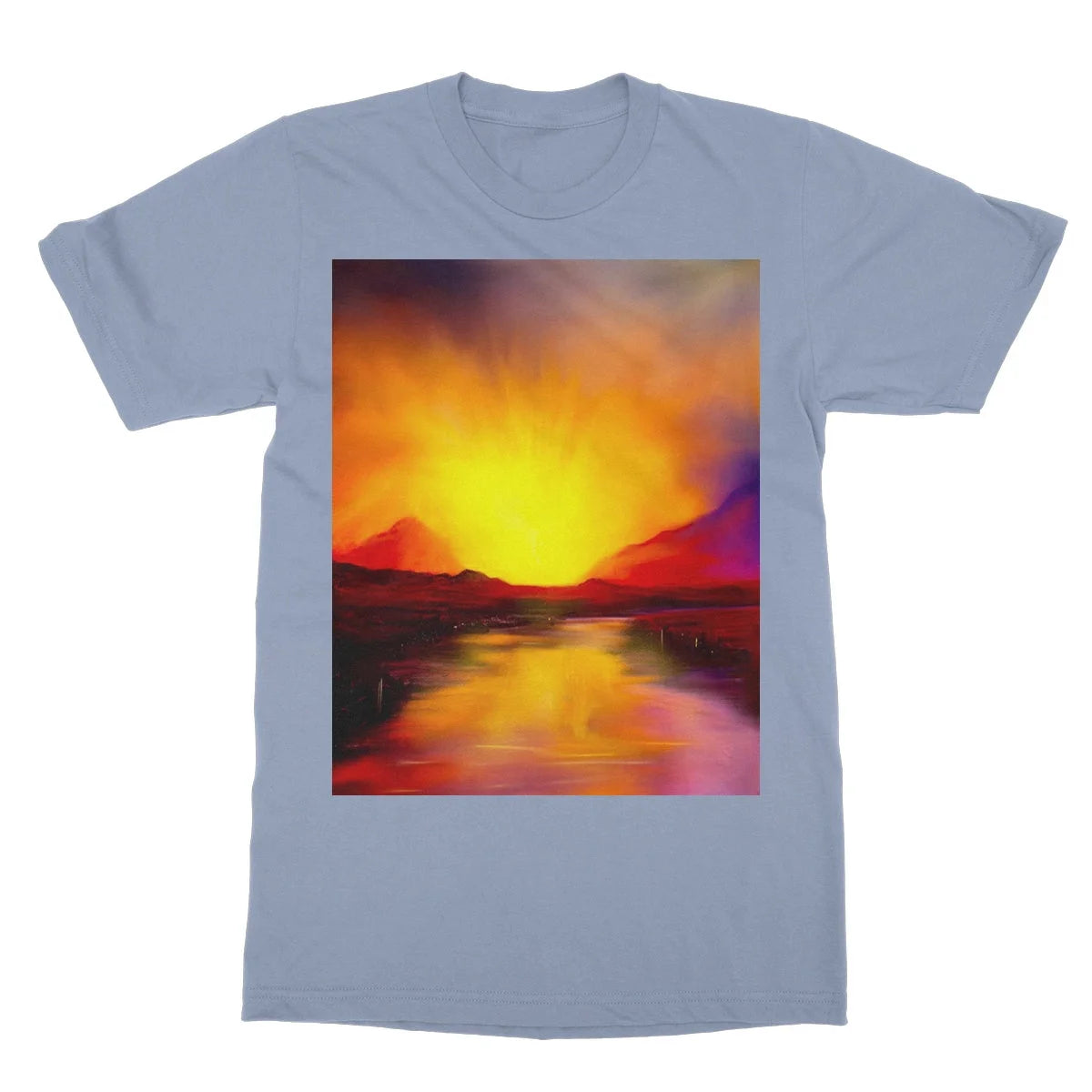 Skye Sunset Softstyle T-shirt - Art Gallery Scotland Worldwide Shipping Scottish Landscape Paintings and Prints