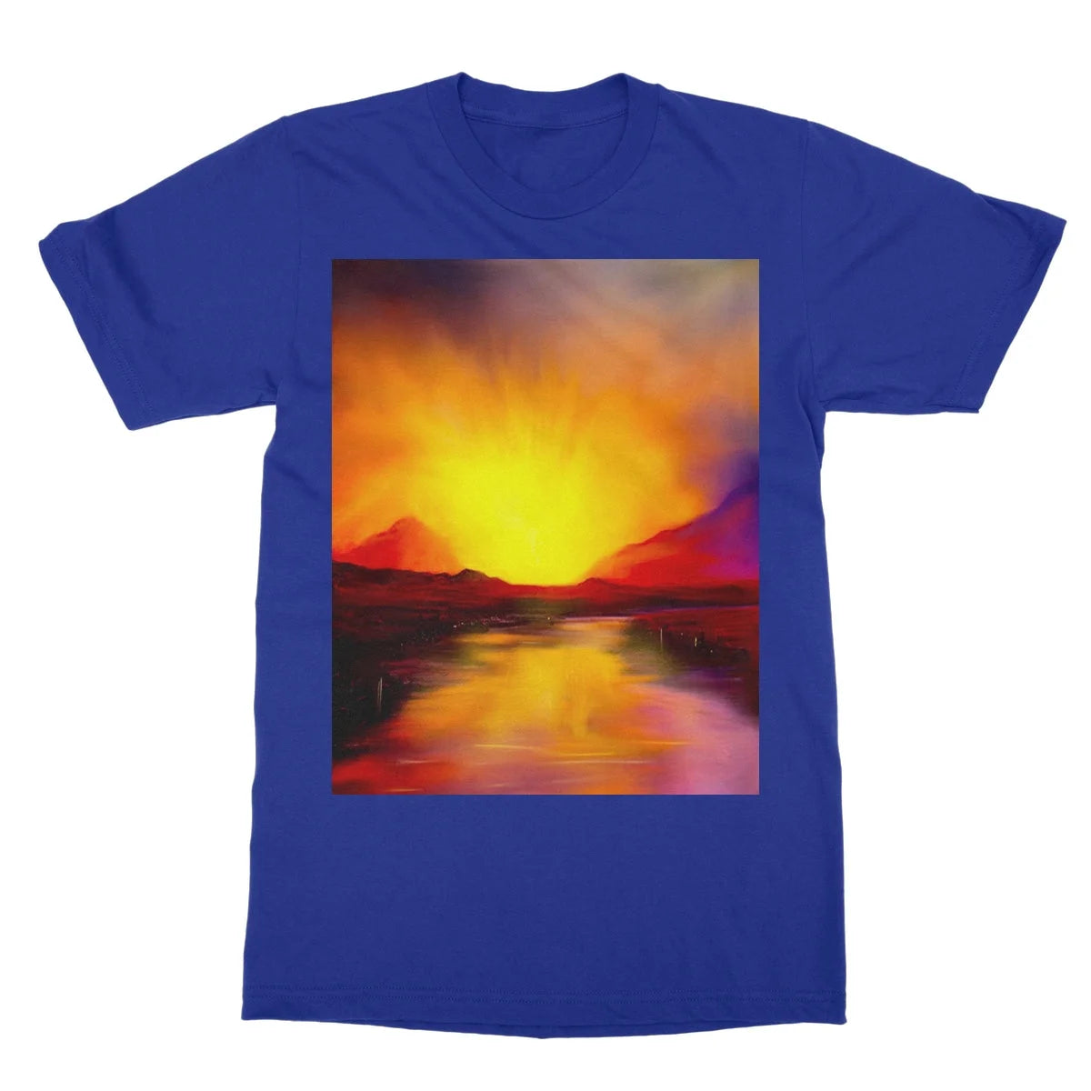 Skye Sunset Softstyle T-shirt - Art Gallery Scotland Worldwide Shipping Scottish Landscape Paintings and Prints
