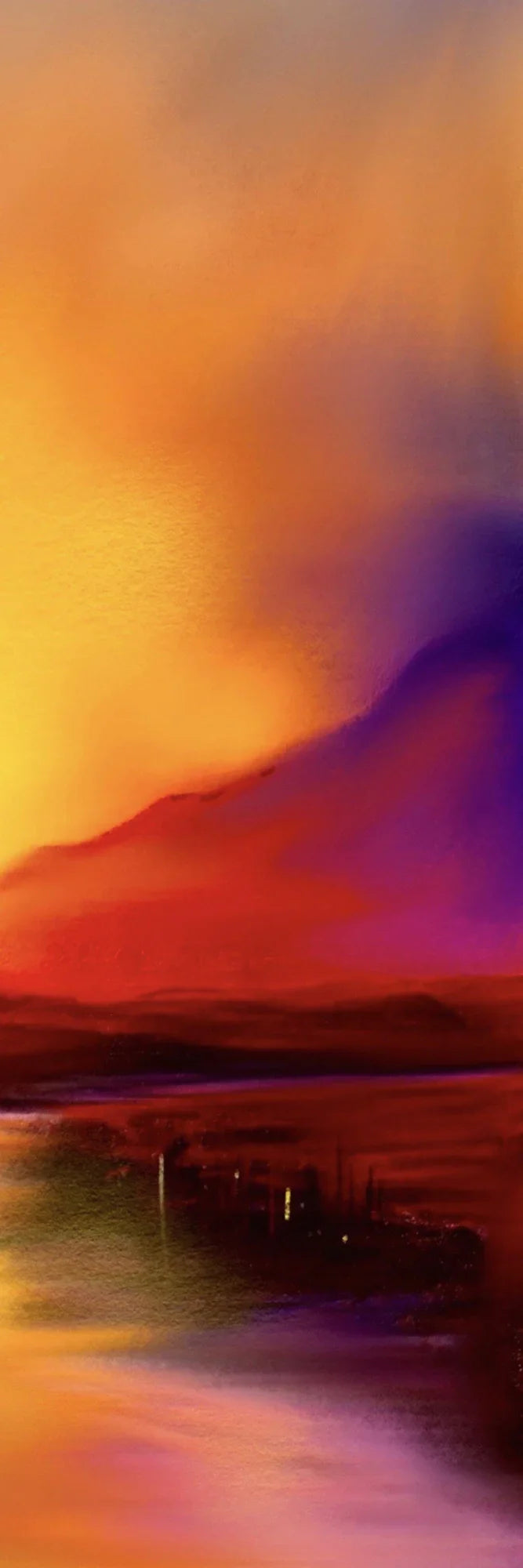 Skye Sunset Triptych | Statement Interior Wall Art from Scotland - Gallery Worldwide Shipping Vibrant Abstract Landscape Scottish Landscape