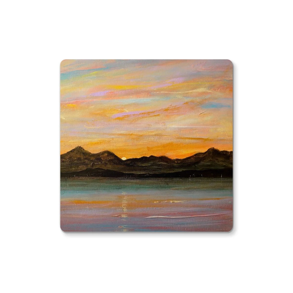 The Sleeping Warrior Arran Coaster - Art Gallery Scotland Worldwide Shipping Scottish Landscape by Artist Hunter Featuring Paintings