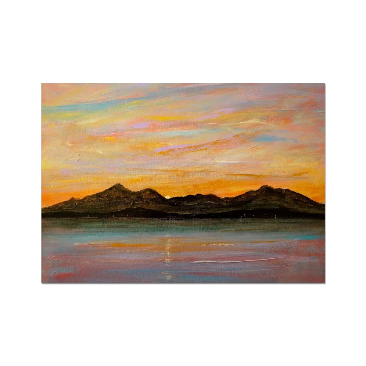 The Sleeping Warrior Arran Fine Art Print - Gallery Scotland Worldwide Shipping Scottish Landscape by Artist Hunter Featuring Paintings