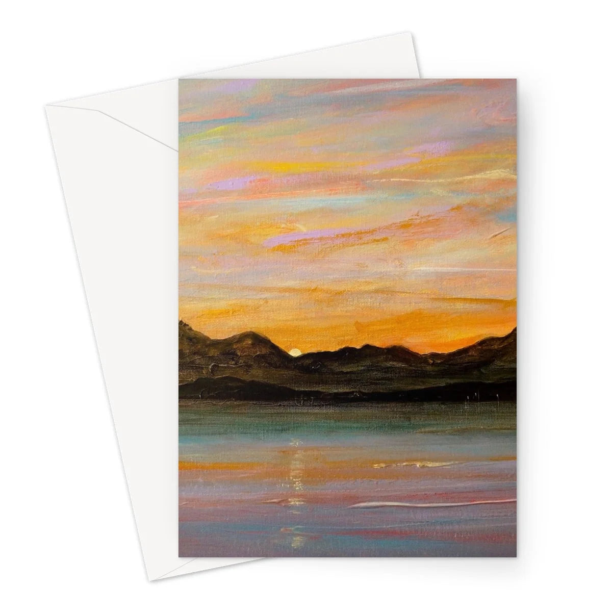 The Sleeping Warrior Arran Greeting Card - Art Gallery Scotland Worldwide Shipping Scottish Landscape by Artist Hunter Featuring Paintings