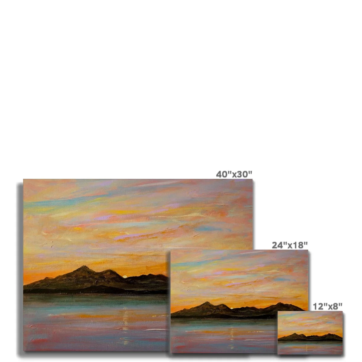 The Sleeping Warrior Arran Original Landscape Painting on Canvas - Art Gallery Scotland Worldwide Shipping Hunter Scottish Prints