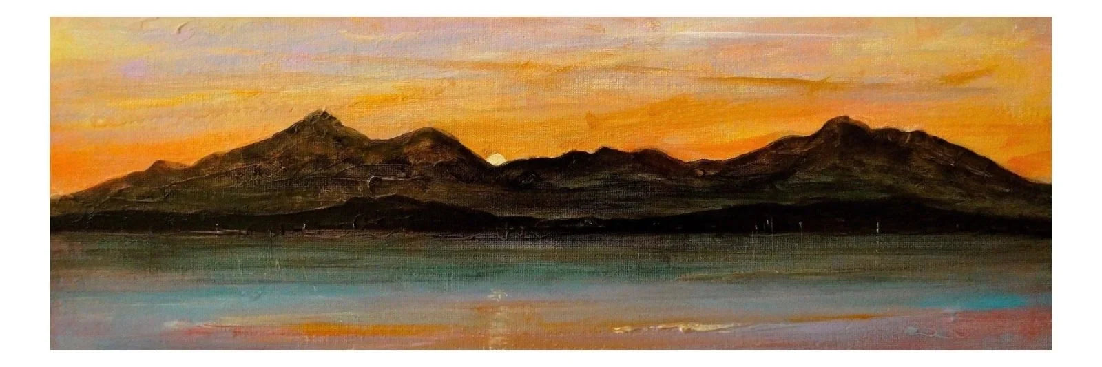 Sleeping Warrior Arran Panoramic Prints - Art Gallery Scotland Worldwide Shipping Panoramic Landscape Painting Paintings and by Artist