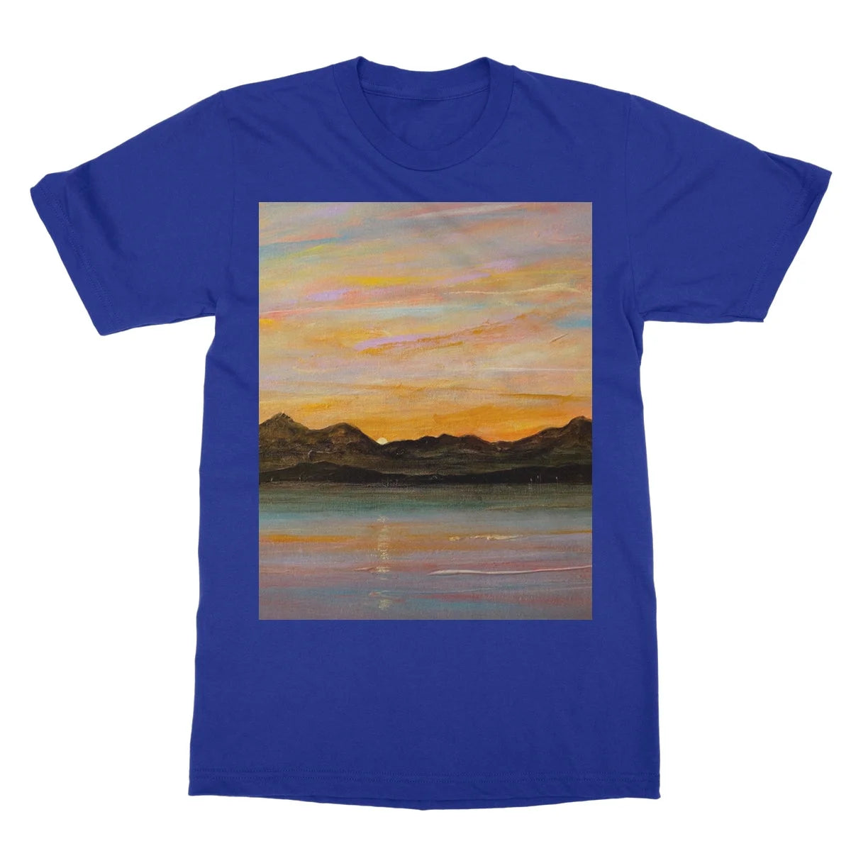 The Sleeping Warrior Arran Softstyle T-shirt - Art Gallery Scotland Worldwide Shipping Scottish Landscape by Artist Hunter Featuring