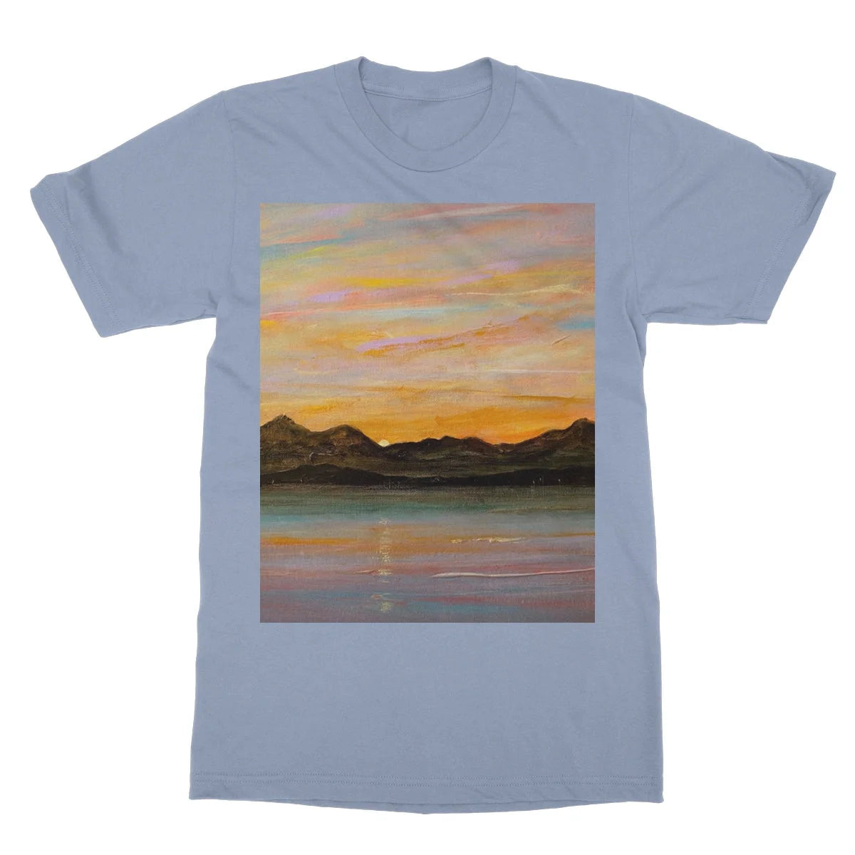 The Sleeping Warrior Arran Softstyle T-shirt - Art Gallery Scotland Worldwide Shipping Scottish Landscape by Artist Hunter Featuring