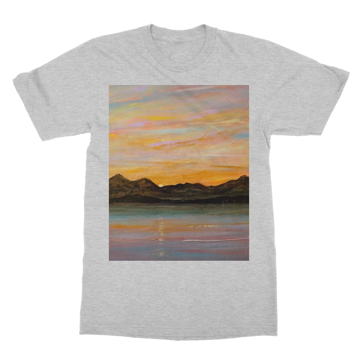 The Sleeping Warrior Arran Softstyle T-shirt - Art Gallery Scotland Worldwide Shipping Scottish Landscape by Artist Hunter Featuring