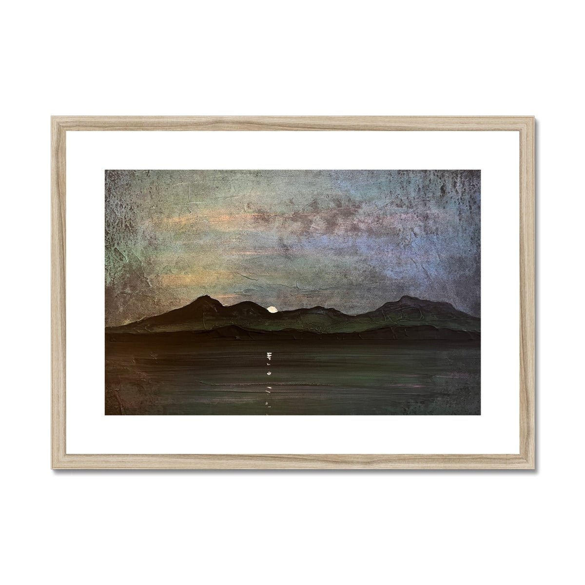 Sleeping Warrior Moonlight Arran Painting | Framed &amp; Mounted Prints From Scotland