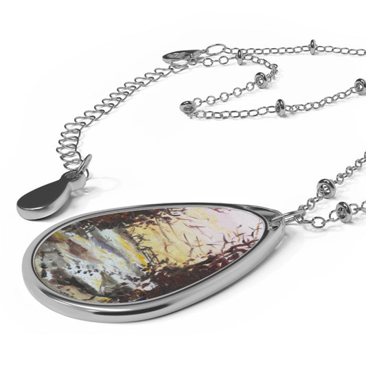 Snow Above Lunderston Art Necklace | Scottish Art Gifts