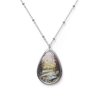 Snow Above Lunderston Art Necklace | Scottish Art Gifts