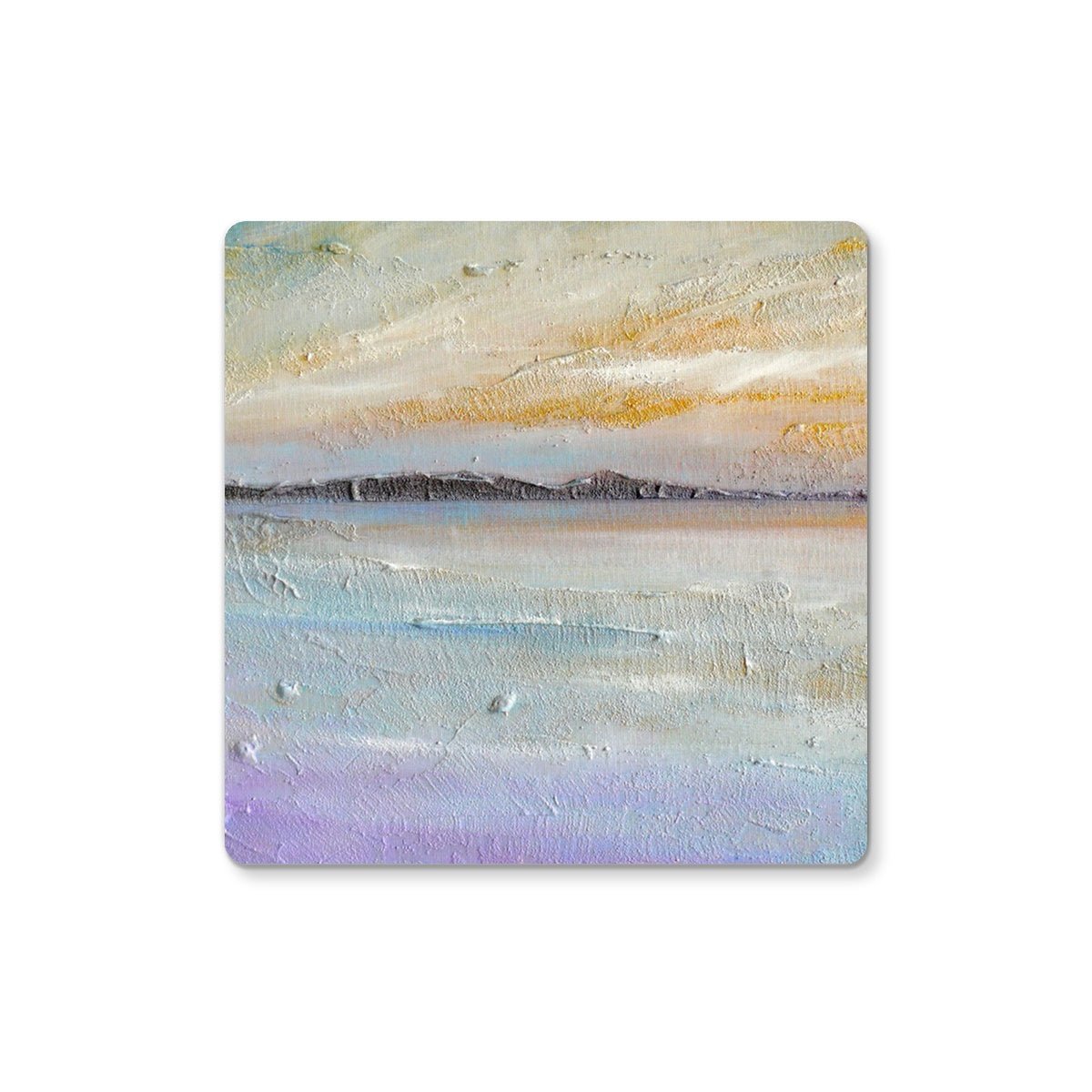 Sollas Beach South Uist Art Gifts Coaster-Coasters-Hebridean Islands Art Gallery-2 Coasters-Paintings, Prints, Homeware, Art Gifts From Scotland By Scottish Artist Kevin Hunter