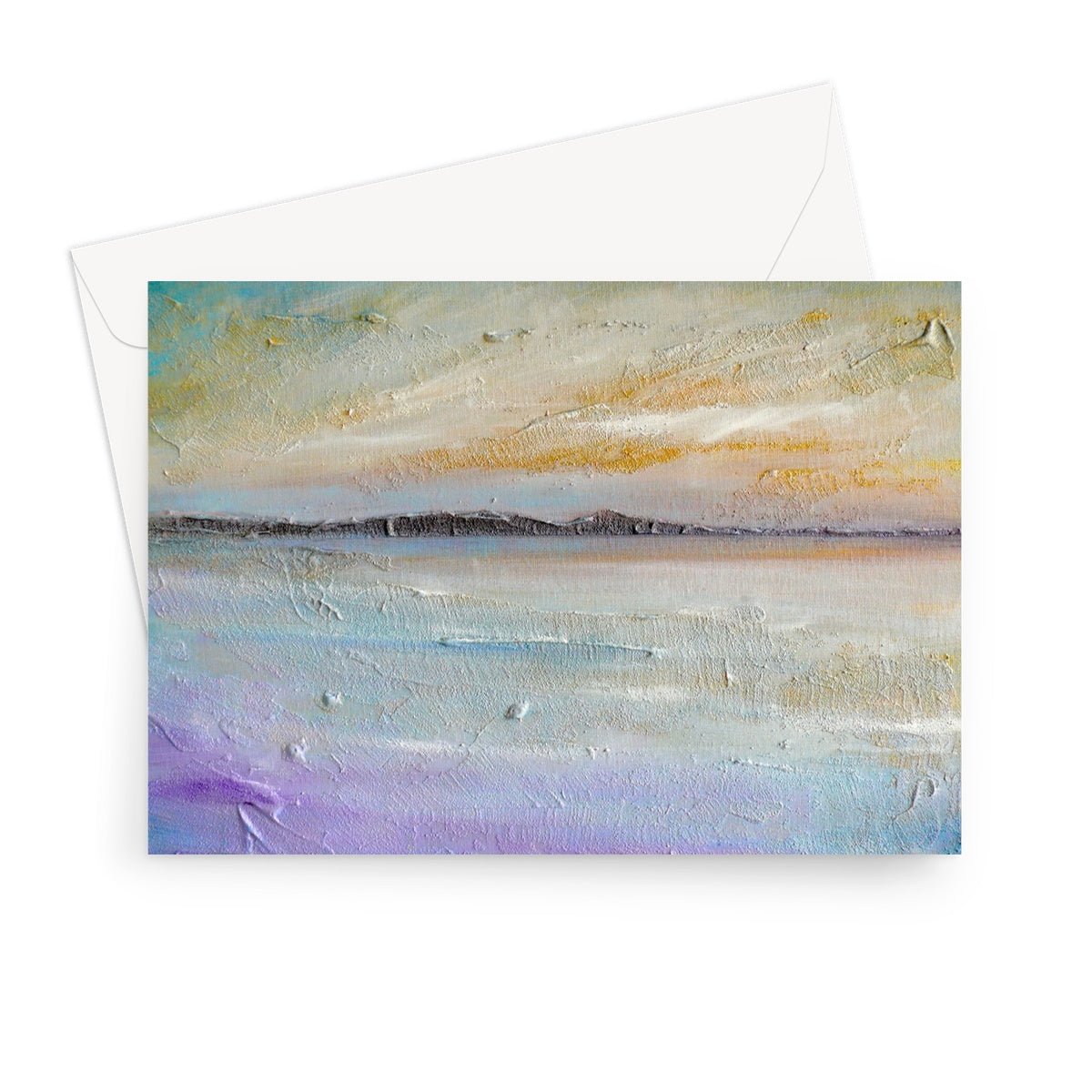 Sollas Beach South Uist Art Gifts Greeting Card-Greetings Cards-Hebridean Islands Art Gallery-7"x5"-1 Card-Paintings, Prints, Homeware, Art Gifts From Scotland By Scottish Artist Kevin Hunter