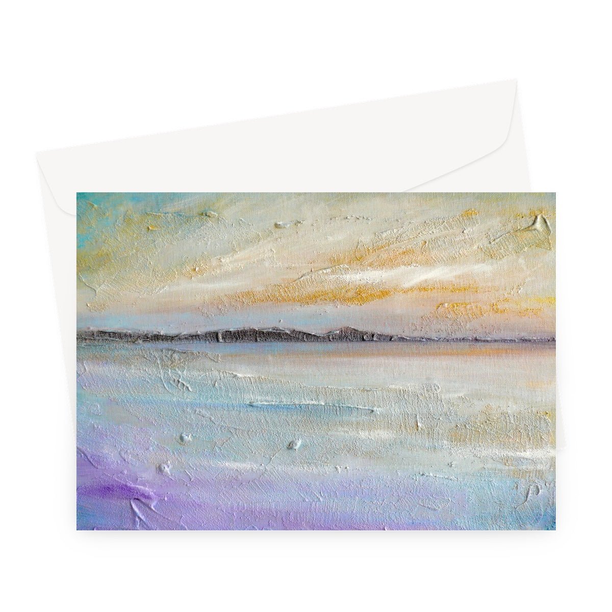 Sollas Beach South Uist Art Gifts Greeting Card-Greetings Cards-Hebridean Islands Art Gallery-A5 Landscape-10 Cards-Paintings, Prints, Homeware, Art Gifts From Scotland By Scottish Artist Kevin Hunter