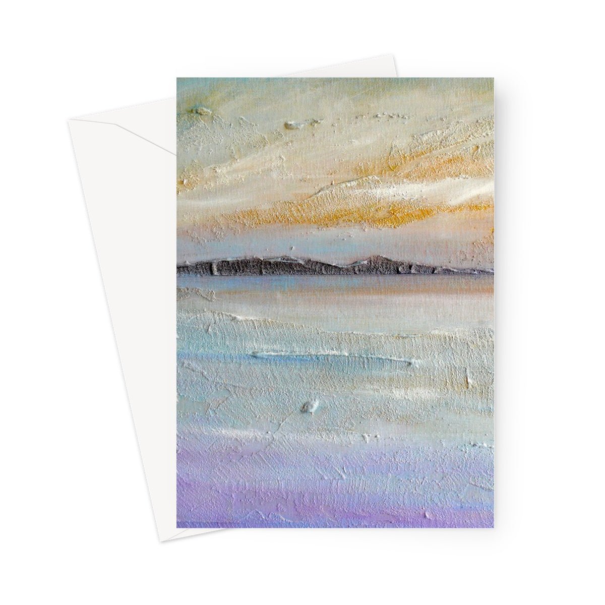 Sollas Beach South Uist Art Gifts Greeting Card-Greetings Cards-Hebridean Islands Art Gallery-5"x7"-10 Cards-Paintings, Prints, Homeware, Art Gifts From Scotland By Scottish Artist Kevin Hunter