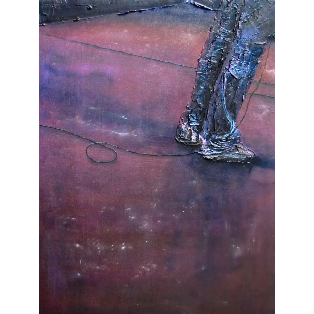 Textured painting of legs and feet from Soundcheck Glasgow Barrowlands art prints by Scottish artist
