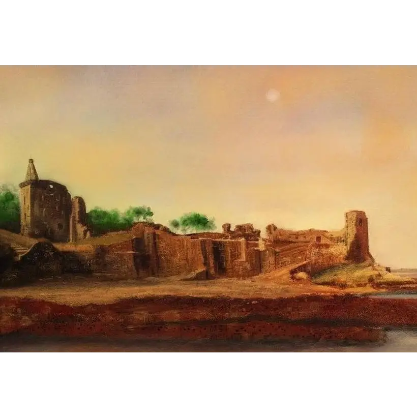 Weathered stone castle ruins from St Andrews Castle Scotish artist castle art prints
