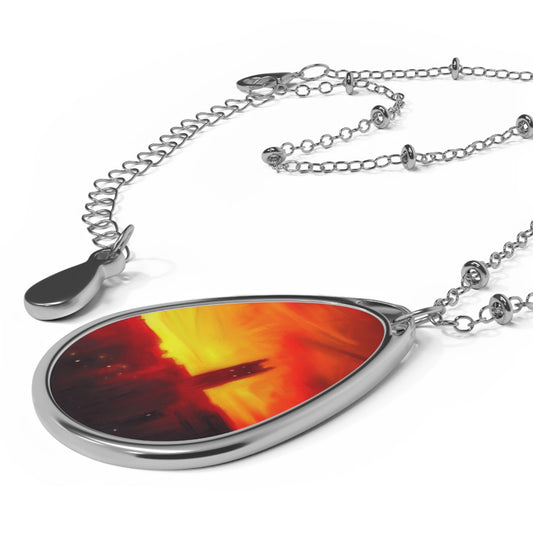 St Stephen's Church Stockbridge Sunset Art Necklace | Scottish Art Gifts
