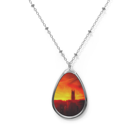 St Stephen's Church Stockbridge Sunset Art Necklace | Scottish Art Gifts