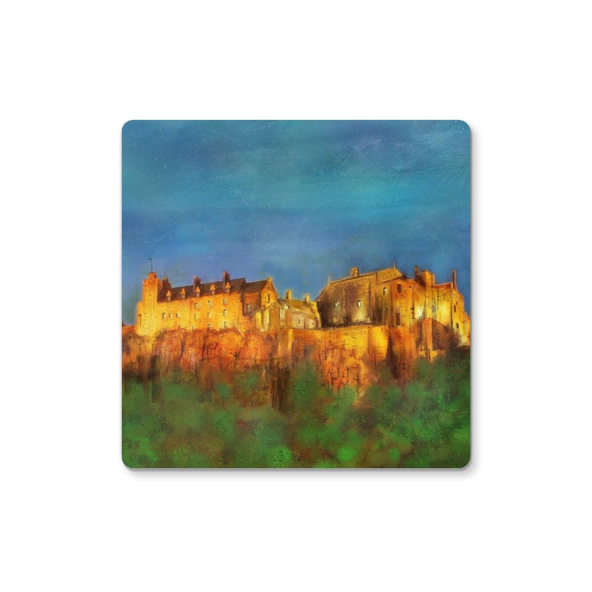 Stirling Castle Art Gifts Coaster-Coasters-Scottish Castles Art Gallery-4 Coasters-Paintings, Prints, Homeware, Art Gifts From Scotland By Scottish Artist Kevin Hunter