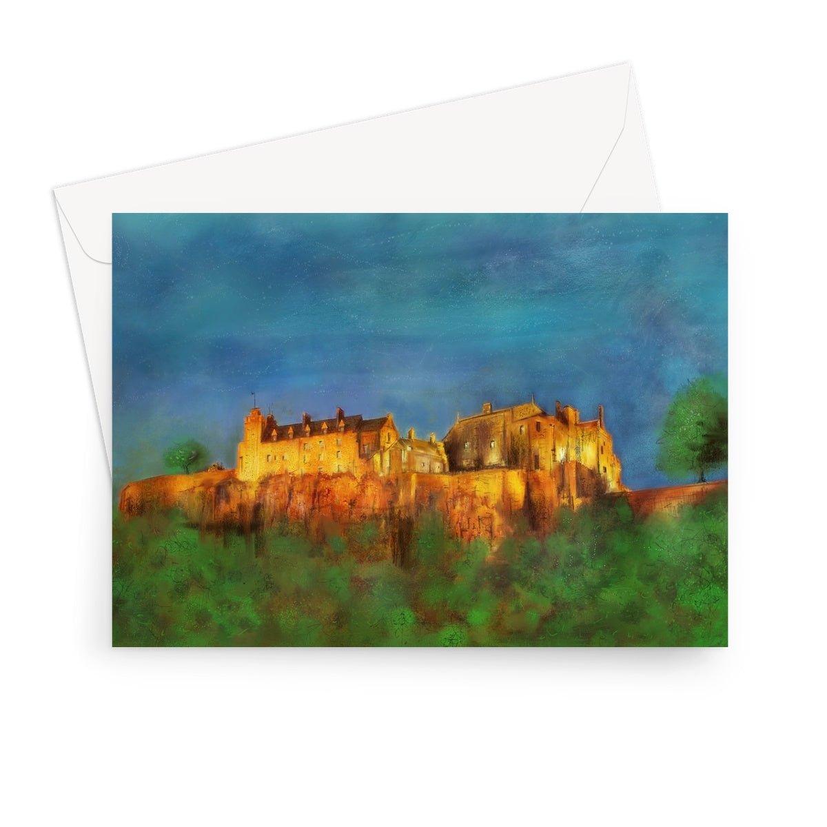 Stirling Castle Art Gifts Greeting Card-Greetings Cards-Scottish Castles Art Gallery-7"x5"-10 Cards-Paintings, Prints, Homeware, Art Gifts From Scotland By Scottish Artist Kevin Hunter