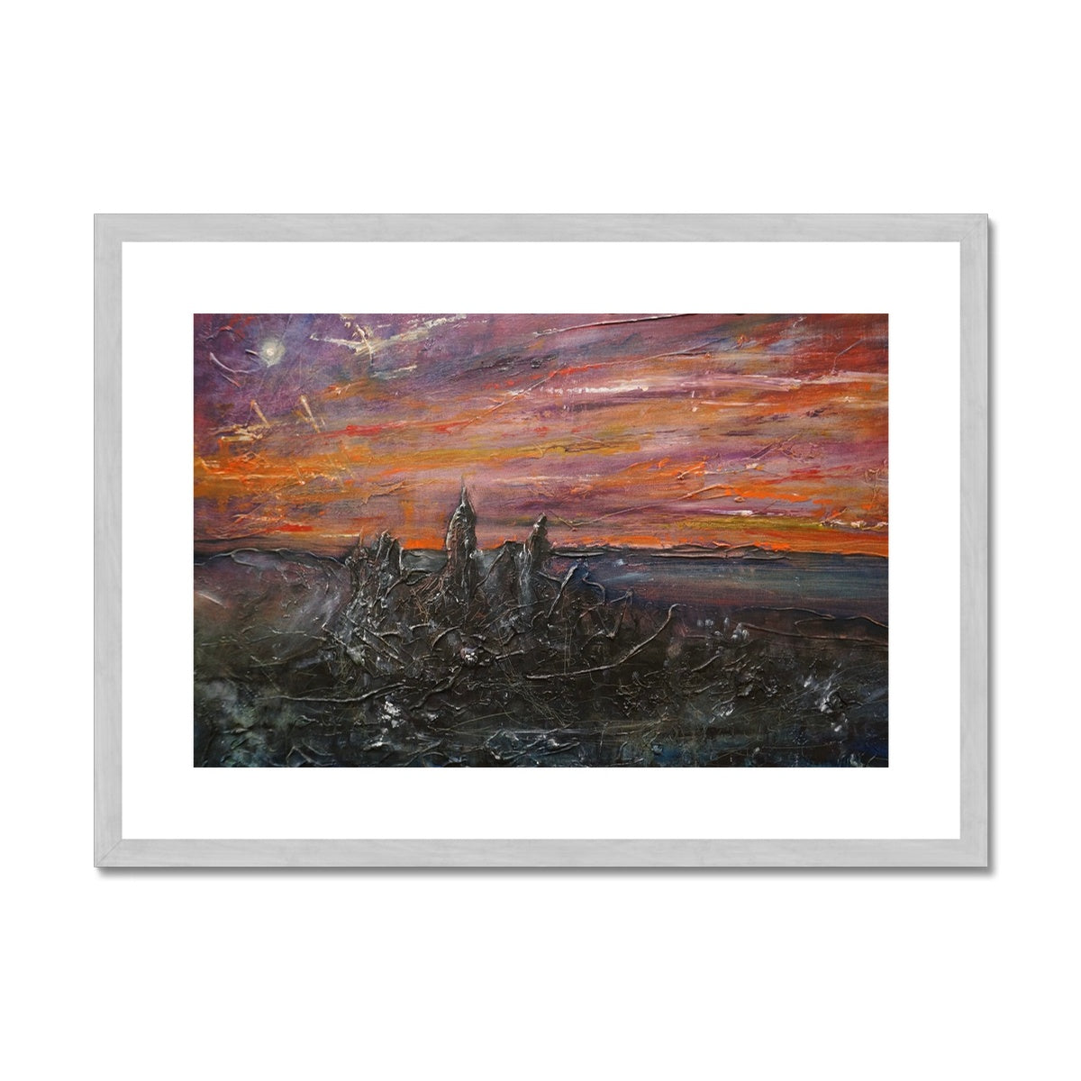 Storr Moonlight Skye Painting | Antique Framed & Mounted Prints From Scotland