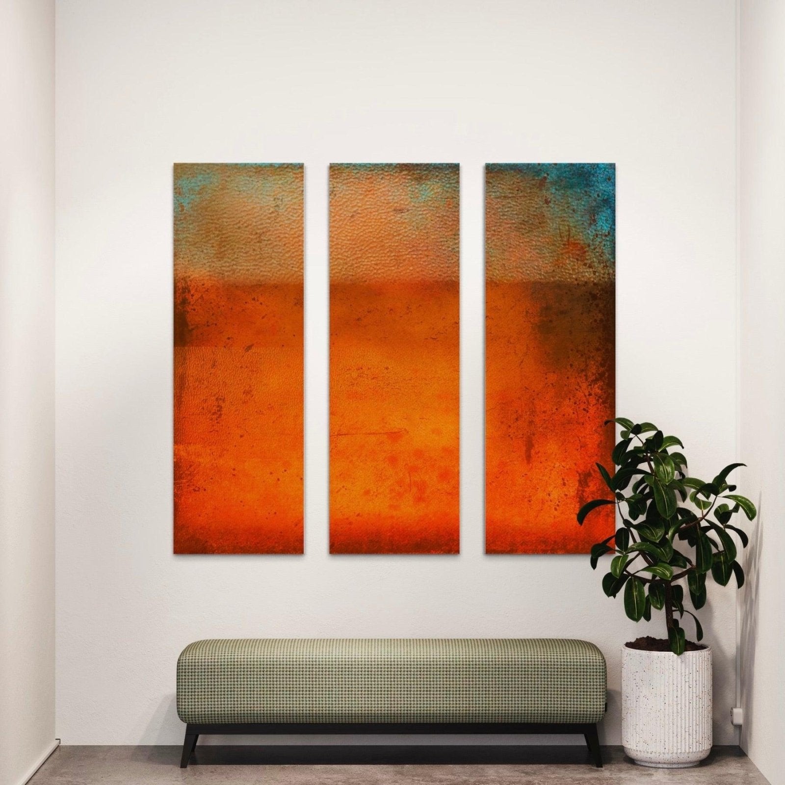 Sunrise Horizon Abstract Triptych Canvas Print.