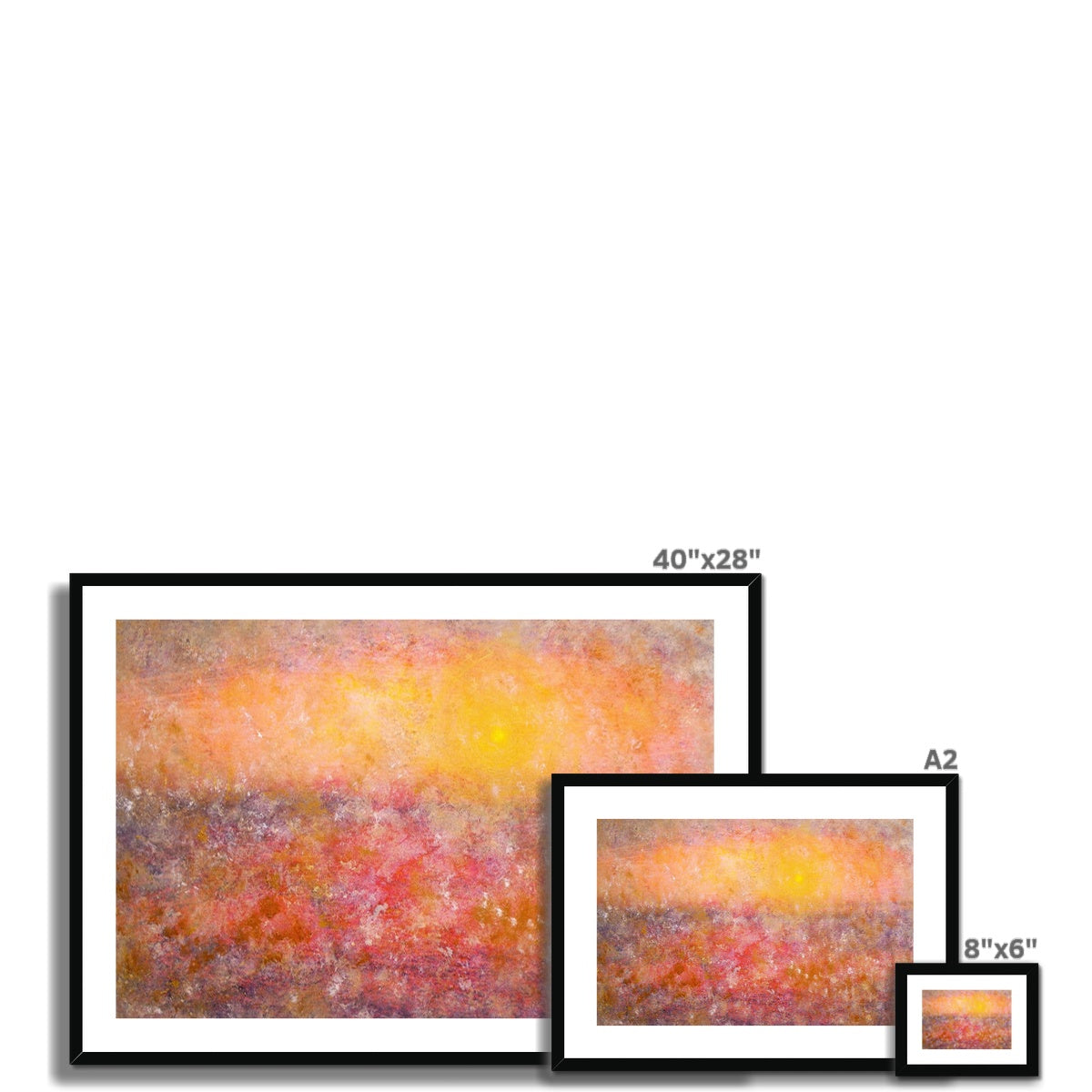 Sunrise Mist Horizon Abstract Painting | Framed &amp; Mounted Prints From Scotland