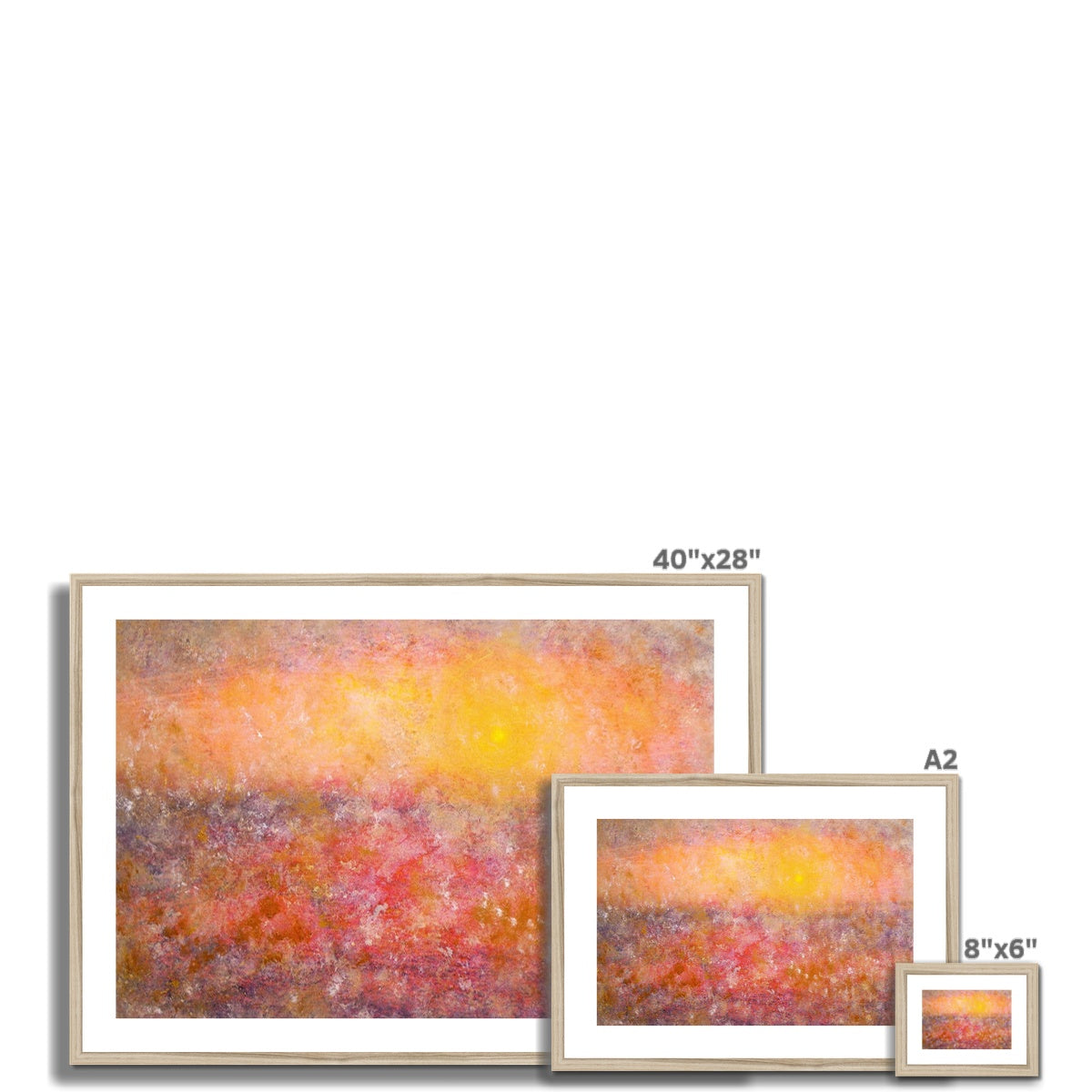 Sunrise Mist Horizon Abstract Painting | Framed & Mounted Prints From Scotland