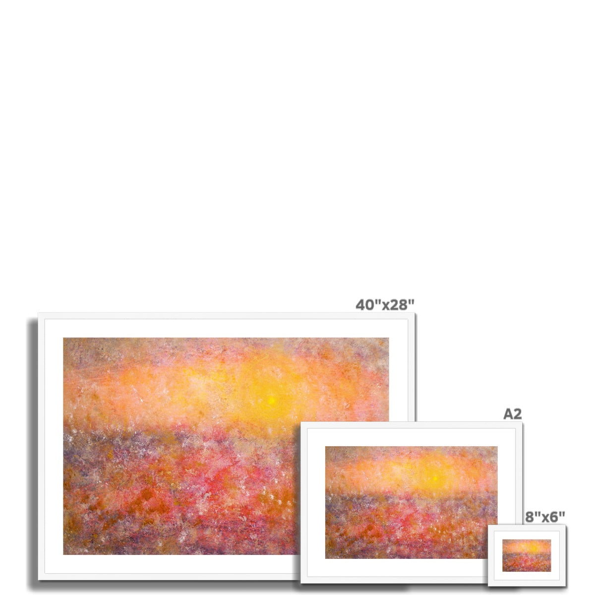 Sunrise Mist Horizon Abstract Painting | Framed & Mounted Prints From Scotland