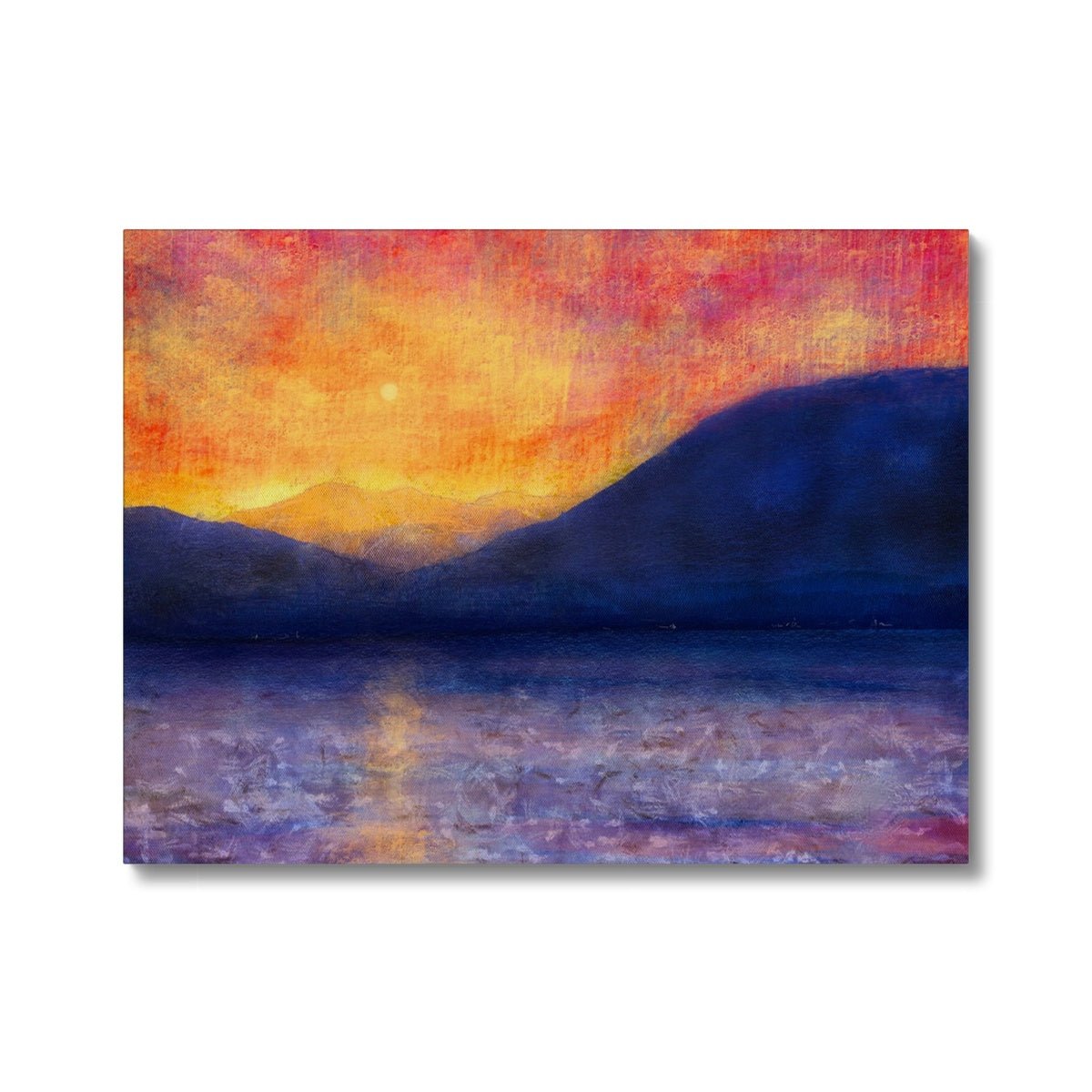 Sunset Approaching Mull Painting | Canvas From Scotland-Contemporary Stretched Canvas Prints-Hebridean Islands Art Gallery-24"x18"-Paintings, Prints, Homeware, Art Gifts From Scotland By Scottish Artist Kevin Hunter