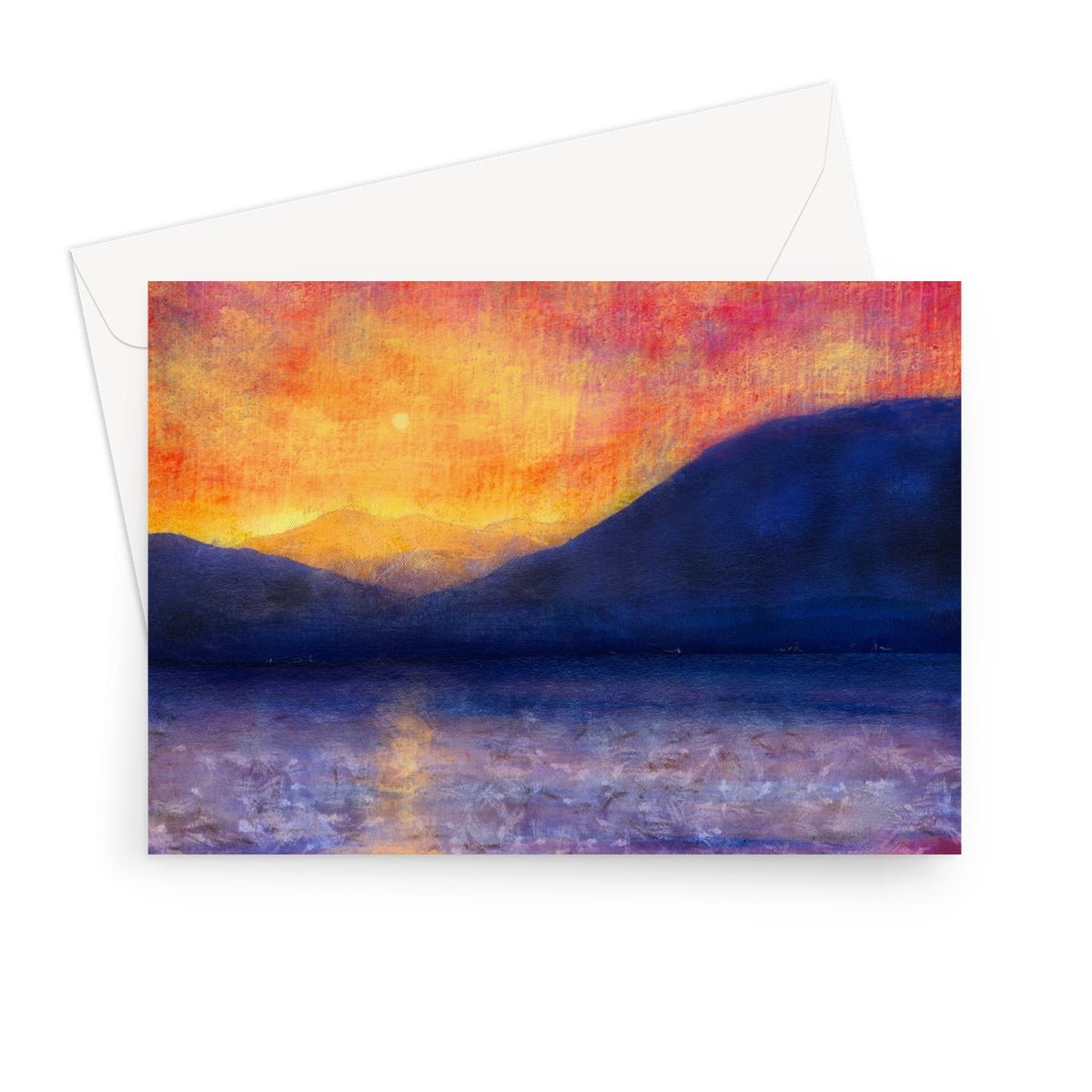 Sunset Approaching Mull Scottish Art Gifts Greeting Card | Hebridean Islands Art Gallery | Paintings, Prints, Homeware and Art Gifts From Scotland By Scottish Artist Kevin Hunter