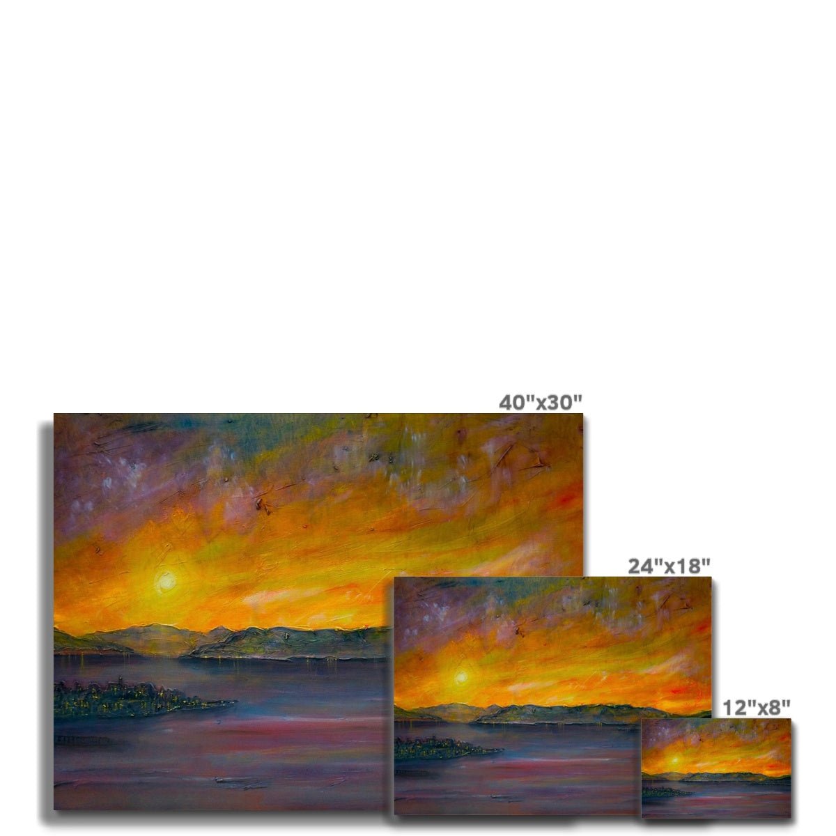 Sunset Over Gourock Painting | Canvas From Scotland