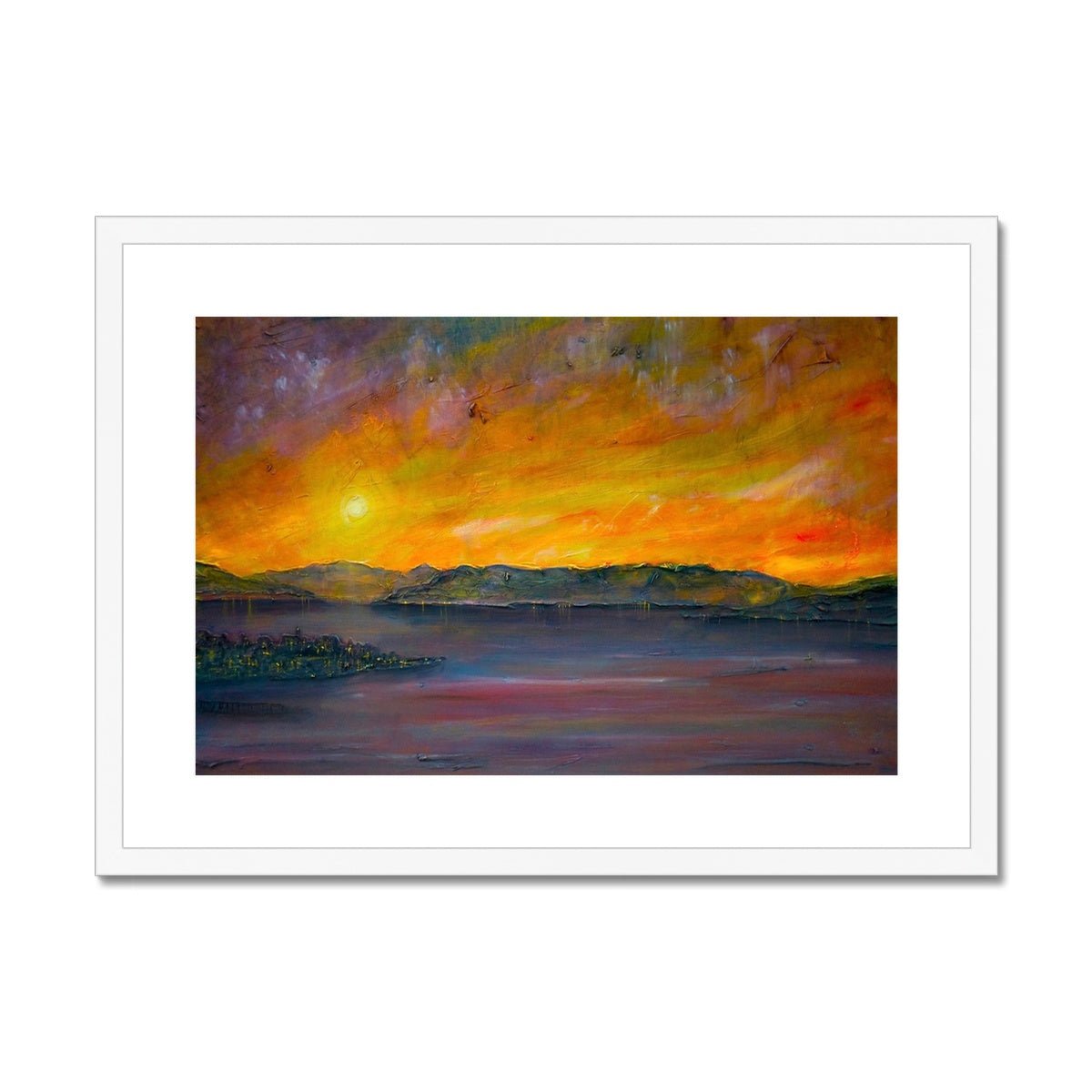 Sunset Over Gourock Painting | Framed & Mounted Prints From Scotland