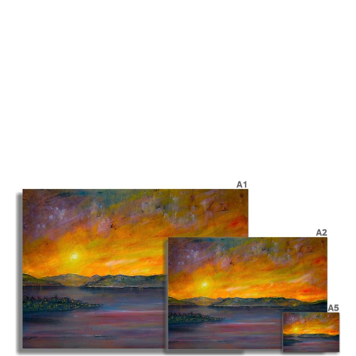 Sunset Over Gourock Painting Scotland | Signed Scottish Fine Art Prints